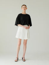 High-Waisted Pleated Linen Shorts Skirt With Tailored Belted Detail