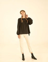 Tailored Straight-Leg Linen Pants with High Waist and Seam Detailing for Effortless Chic Style