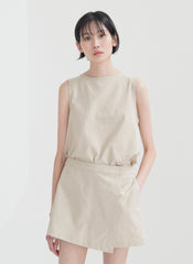Sleeveless Linen Top with Tie-Back Detail and Relaxed Fit for Lightweight Summer Style