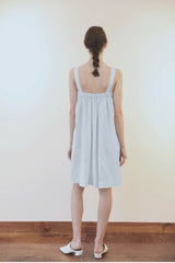 Sleeveless A-Line Linen Dress with Wide Straps and Flowy Silhouette for Women