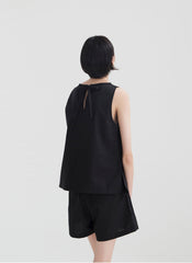 High-Waisted Linen Blend Wrap-Style Mini Skirt With Concealed Shorts for Breathable Comfort