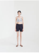 High-Rise Elastic Waistband Linen Shorts for Women With Relaxed Fit and Breathable Fabric