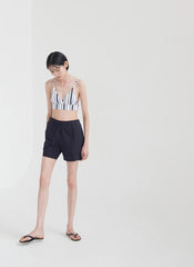 High-Rise Elastic Waistband Linen Shorts for Women With Relaxed Fit and Breathable Fabric