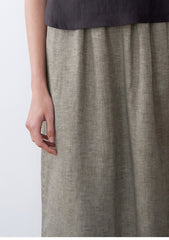 High-Waisted Linen Midi Skirt for Women – Lightweight Natural Fabric with Relaxed Fit