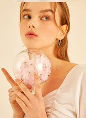 Smocked Linen Puff Sleeve Top With Square Neckline And Ruffle Details For Feminine Elegance