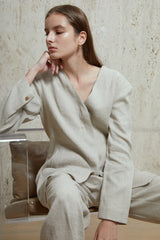 High-Waisted Wide-Leg Linen Pants for Women with Tailored Fit and Comfortable Breathability