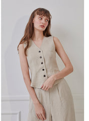 High-Waisted Linen Pants with Wide Legs and Tailored Pleats for Effortless Elegance