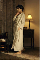 Marie Linen Cotton Long Sleeve Maxi Dress