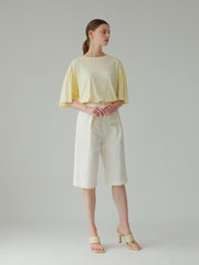 High-Waisted Linen Short With Front Pleats And Tailored Hemline
