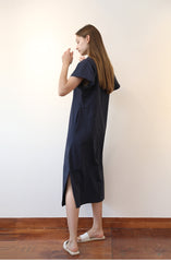 Sleeveless V-Neck A-Line Linen Dress with Wide Straps and Flowy Silhouette