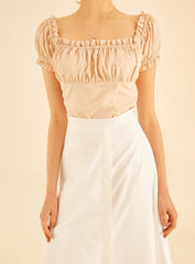 A-Line High Waist Linen Skirt With Clean Seam Detail And Midi Length For Timeless Elegance
