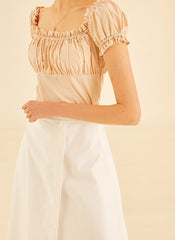 A-Line High Waist Linen Skirt With Clean Seam Detail And Midi Length For Timeless Elegance