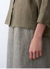 Women's Relaxed Fit Button-Down Linen Shirt with 3/4 Sleeves – Breathable Summer Essential