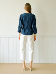 Women's Linen Cropped Pants with High Waist and Straight Leg – Lightweight Summer Trousers