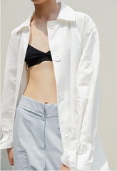 Chic Long Linen Shirt Dress for Women with Tie Cuffs and Button Front Closure