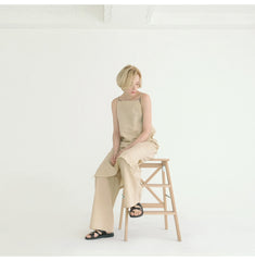 Wide-Leg Cropped Linen Pants for Women – Breathable Lightweight Summer Trousers