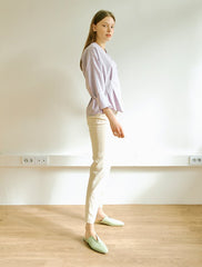 Women's Linen Straight-Leg Pants with High Waist – Lightweight Tailored Trousers for Summer