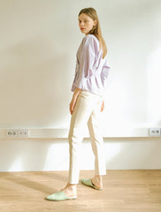 Women's Linen Straight-Leg Pants with High Waist – Lightweight Tailored Trousers for Summer