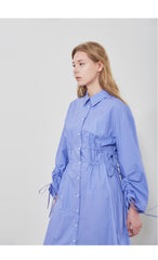 Relaxed-Fit Midi Shirt Dress Crafted From Breathable Linen Fabric