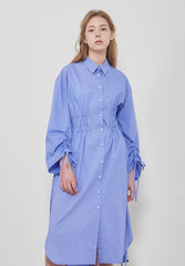 Relaxed-Fit Midi Shirt Dress Crafted From Breathable Linen Fabric