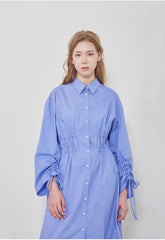 Relaxed-Fit Midi Shirt Dress Crafted From Breathable Linen Fabric