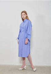 Relaxed-Fit Midi Shirt Dress Crafted From Breathable Linen Fabric
