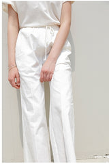 High-waisted wide-leg linen pants for women with drawstring waist – breathable summer essential
