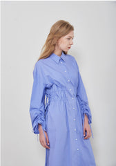 Relaxed-Fit Midi Shirt Dress Crafted From Breathable Linen Fabric
