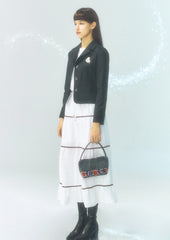 Tiered Linen Maxi Skirt with Contrast Piping and Flowing Silhouette for Effortless Style