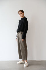 Wide-Leg Linen Pants with Elastic Waist and Drawstring | Breathable High-Rise Trousers