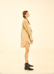 Oversized Cotton Poplin Shirt with Long Sleeves and Button-Down Front for Modern Minimalist Style