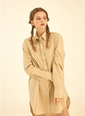 Oversized Cotton Poplin Shirt with Long Sleeves and Button-Down Front for Modern Minimalist Style