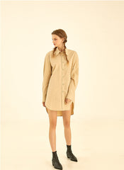 Oversized Cotton Poplin Shirt with Long Sleeves and Button-Down Front for Modern Minimalist Style