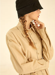 Oversized Cotton Poplin Shirt with Long Sleeves and Button-Down Front for Modern Minimalist Style