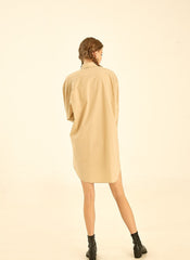 Oversized Cotton Poplin Shirt with Long Sleeves and Button-Down Front for Modern Minimalist Style