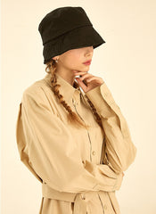 Oversized Cotton Poplin Shirt with Long Sleeves and Button-Down Front for Modern Minimalist Style