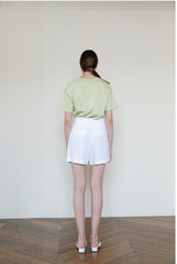High-Waisted Tailored Linen Shorts for Women with Flattering Fit and Breathable Summer Comfort