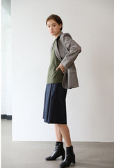 Elegant High-Waisted A-Line Skirt in Breathable Pure Linen Fabric for Timeless Comfort and Style