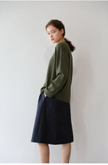 Elegant High-Waisted A-Line Skirt in Breathable Pure Linen Fabric for Timeless Comfort and Style