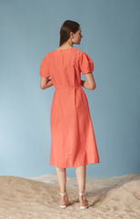 Short Sleeve Linen Jumpsuit with Wide-Leg Fit and Tailored Waist for Effortless Style
