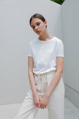 High-Waisted Wide-Leg Linen Pants with Adjustable Drawstring Waist for Effortless Elegance