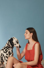 Linen Midi Dress With Wide Straps, Belted Waist, And Square Neckline For Contemporary Appeal