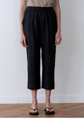 Women's Cropped Linen Pants – Relaxed High-Waist Trousers with Tapered Leg and Lightweight Feel