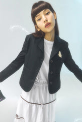 Tailored Linen Blazer for Women with Structured Fit, Classic Lapel, and Lightweight Fabric