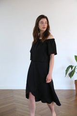 Asymmetric Midi Linen Skirt With Wrap Detail And Flowy Silhouette