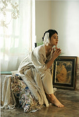 Beverly Linen Cotton Long Sleeve Maxi Dress