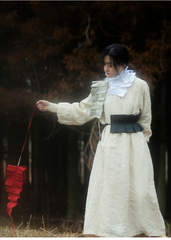 Bufanda plisada de lino y algodón