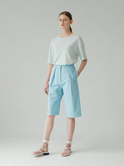 Relaxed Cotton Top with Drop Shoulders and Clean Minimalist Silhouette
