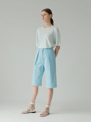 Relaxed Cotton Top with Drop Shoulders and Clean Minimalist Silhouette