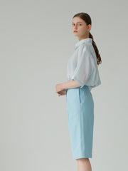 Relaxed Fit Linen Shirt With Wide Sleeves And Button-Up Collar